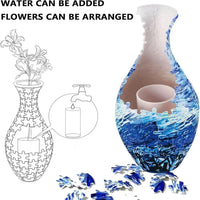160 Curved Plastic Puzzle 3D Puzzlef Flower Vase Flower Arrangements 160 Pieces 3D Art Puzzle Vase Housewarming Gift DIY Arts