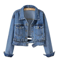 Women's Shorts Denim Jacket Fashion Casual Coat Black Lapel Single-breasted Long-sleeved Female Overcoat S M L XL XXL XXXL