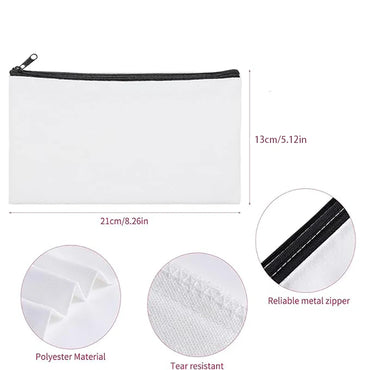10/20/50pcs LOGO Customized Canvas Zipper Bags Multifunctional Blank DIY Craft Pouches Pencil Bags Personalized Makeup Pockets