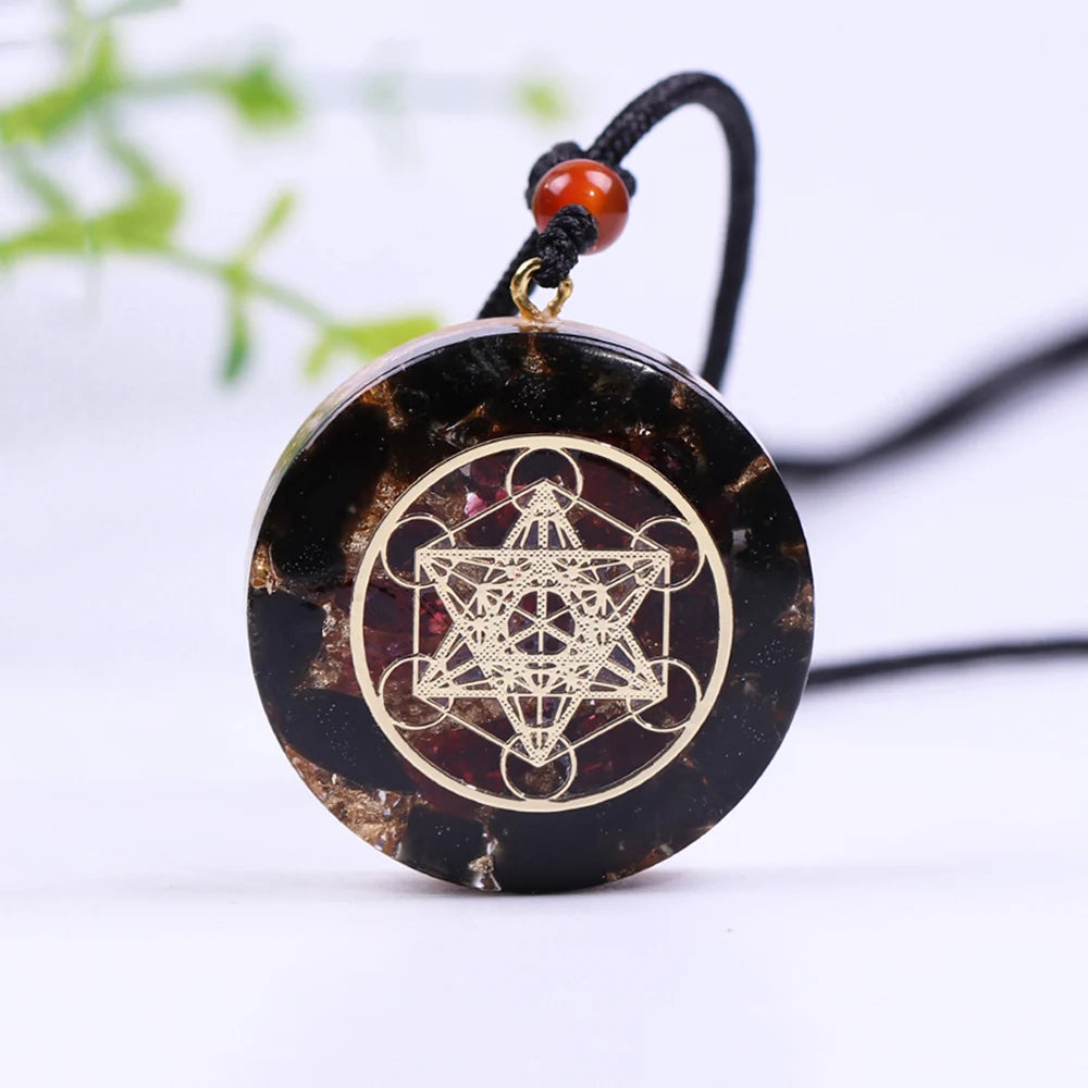 Orgonite Pendant Malachite Energy Necklace Sri Yantra Necklace Sacred Geometry Energy Healing Yoga Jewelry
