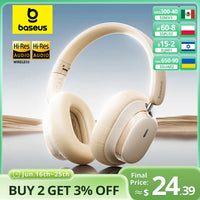 Baseus Bowie H1s Wireless Headphones Bluetooth 5.4 Noise Canceling 46dB Over Ear Headset Hi-Res Spatial Audio Earphone 120H Time