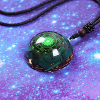 Orgonite Pendant Malachite Energy Necklace Sri Yantra Necklace Sacred Geometry Energy Healing Yoga Jewelry