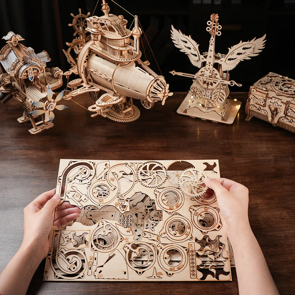 "Creative Castle Theme 3D Wooden Puzzle Wood Model Kit diy toy Home Decoration Challenging Best Gift For Kids Adult "