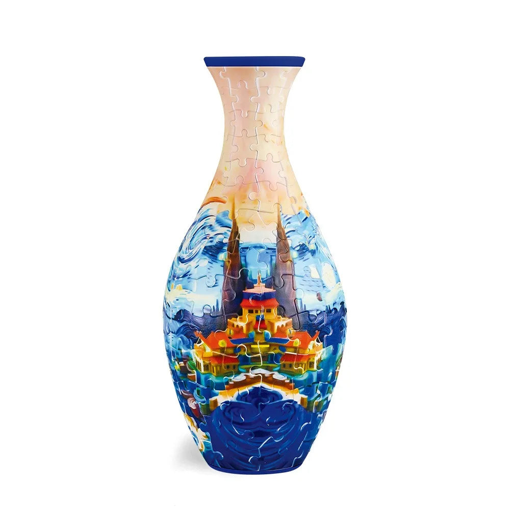 160 Curved Plastic Puzzle 3D Puzzlef Flower Vase Flower Arrangements 160 Pieces 3D Art Puzzle Vase Housewarming Gift DIY Arts