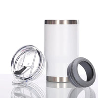 14oz Car Insulated Can Cooler, Universal Stainless Steel Double Lid Beer Cup Cooling Ice Water Bottles Insulated Slim Can Cooler