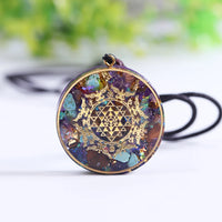 Orgonite Pendant Malachite Energy Necklace Sri Yantra Necklace Sacred Geometry Energy Healing Yoga Jewelry