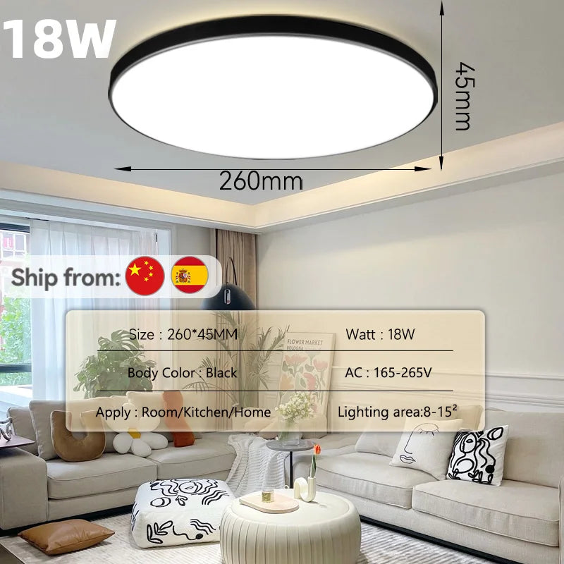 LED Ceiling Lamp Chandelier 3-color changeable Panel Lamp Living Room Ceiling Light Indoor Lighting for Bedroom Kitchen Luminair