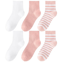 Children's Summer Mesh Colorful Socks: Pure Cotton, Sweat-Absorbent, Breathable, Seamless Stitching, for Boys and Girls, School