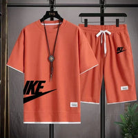 Fashionable casual trend men's sport suit short-sleeved T-shirt and outdoor summer sport shorts two-piece 2025 new size S-3XL