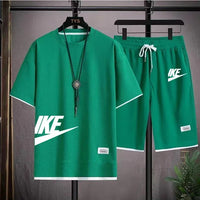 Fashionable casual trend men's sport suit short-sleeved T-shirt and outdoor summer sport shorts two-piece 2025 new size S-3XL