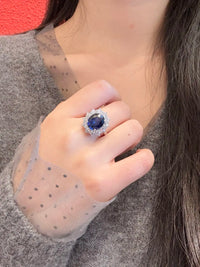 CHARMING 6.0CT Sea Blue Sapphire Ring Oval Cut Eternity Diana Trending Popular Wedding Royal Handmade Jewelry For Women Hot Sale
