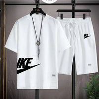 Fashionable casual trend men's sport suit short-sleeved T-shirt and outdoor summer sport shorts two-piece 2025 new size S-3XL
