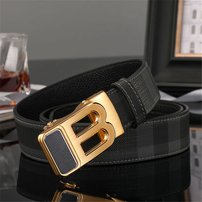 High Quality Wide 3.4cm Men Belt Genuine Leather Canvas Luxury Strap Male Belts For men jeans New Fashion Classice Buckle belt