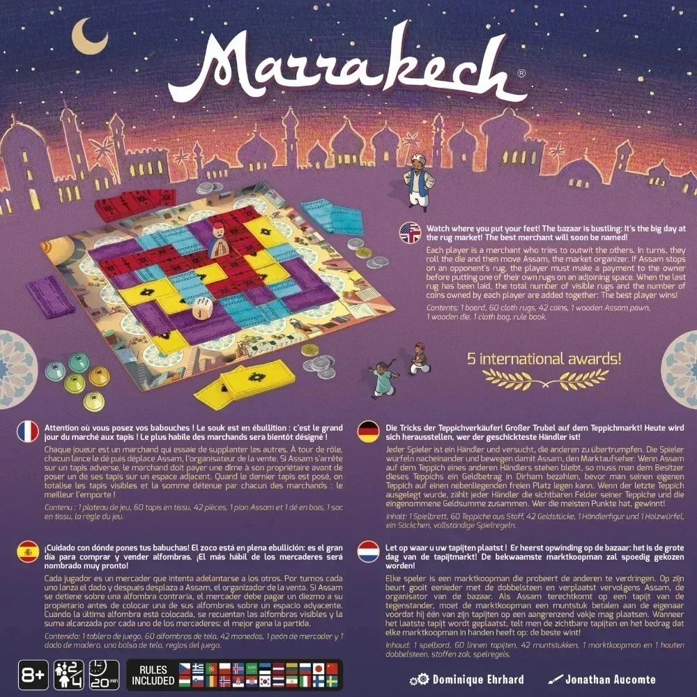 Marrakech Strategy Board Game Family Adult Age8+ 2025 2-4Players