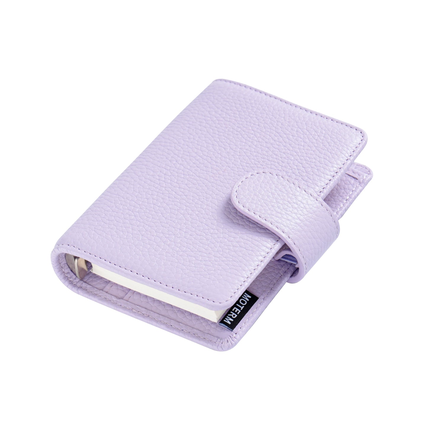 Moterm Regular A8 / M5 Size Rings Planner Pebbled Grain Cowhide 5-hole Mini Notebook with 15 MM Rings Organizer Journey Diary