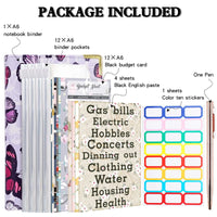 A6 Budget Binder Budget Planner Money Organiser With Zipper Bag Stickers Lightweight Portable Bookkeeping 18.8 x 13cm