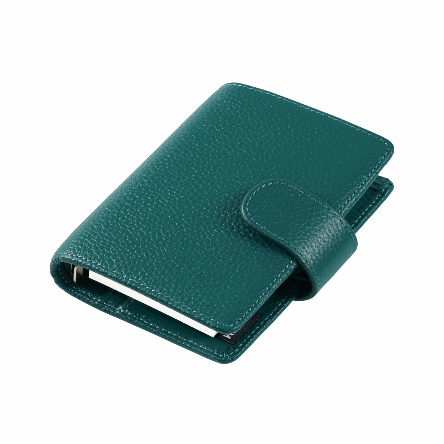 Moterm Regular A8 / M5 Size Rings Planner Pebbled Grain Cowhide 5-hole Mini Notebook with 15 MM Rings Organizer Journey Diary