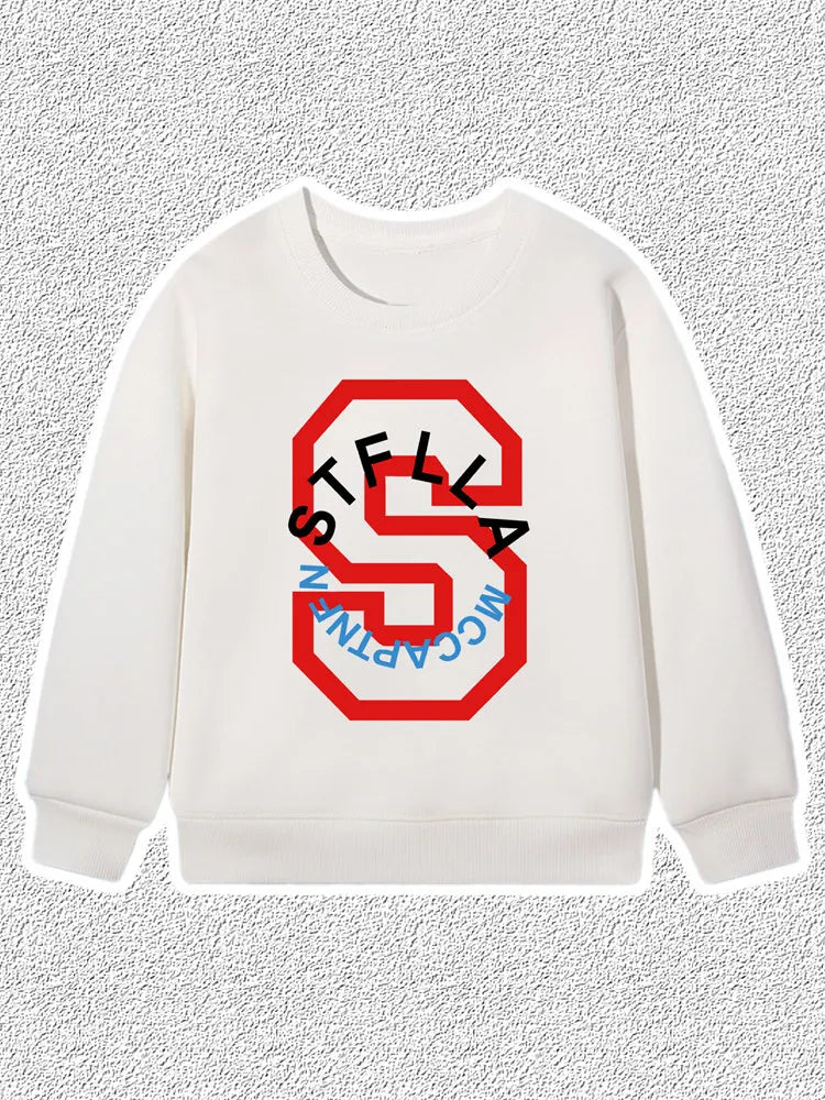 Fashion Baby Boys Sweatshirt Top Autumn Winter Kids Clothes Long sleeves Graffiti Letter Print Child Hoodie Little Girl Pullover