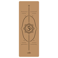 ‌Natural Rubber & Cork Yoga Mat - 68cm Extra-Wide 5mm Thick Gymnastic Mat with Laser-Engraved Alignment Lines & Logo Printing‌ ‌