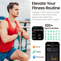 TOZO S4 AcuFit One Smart Watch 1.78" AMOLED Screen Call/Answer Fitness Tracker Heart Rate Sleep Blood Oxygen Monitor