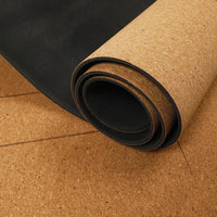 ‌Natural Rubber & Cork Yoga Mat - 68cm Extra-Wide 5mm Thick Gymnastic Mat with Laser-Engraved Alignment Lines & Logo Printing‌ ‌