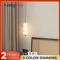Led PE Ball Pendant Light for Bedroom Bedside Hanging Lamp Ceiling Chandeliers Modern Lighting Decoration Entrance Luminaire