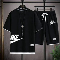 Fashionable casual trend men's sport suit short-sleeved T-shirt and outdoor summer sport shorts two-piece 2025 new size S-3XL