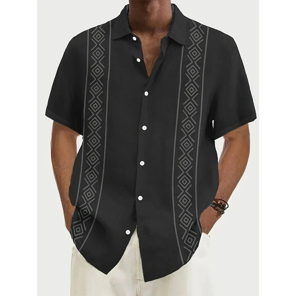 Ethnic Style 3D Printed Hawaiian Beach Shirts Men Women Casual Fashion Vintage Streetwear Short Sleeve Shirt Blouse Man Clothing