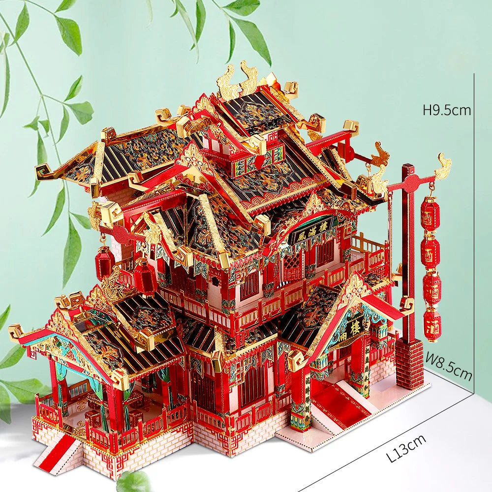 Piececool 3D Metal Puzzle -Restaurant DIY Assemble Jigsaw Toy ,Model Building Kits Christmas and Birthday Gifts for Adults