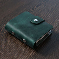 Mini A9 Binder Planner 3 Hole Rings Notebook Crazy Horse Leather Diary Journal Retro Tiny Notepad Vintage Stationery