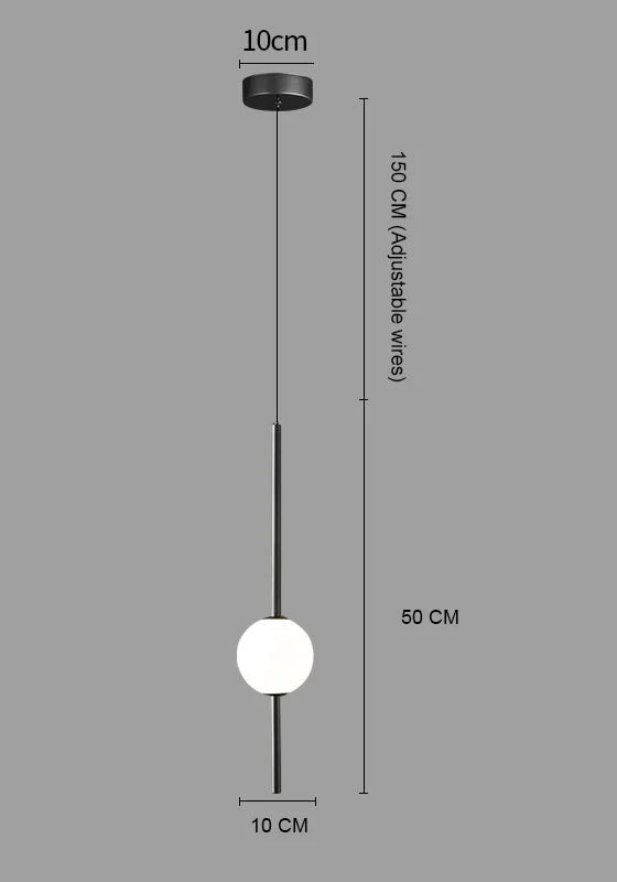 Led PE Ball Pendant Light for Bedroom Bedside Hanging Lamp Ceiling Chandeliers Modern Lighting Decoration Entrance Luminaire