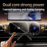 Dual Coil Foldable Phone Holder Car 15W Wireless Charger Car Phone Mount Fast Charging For Samsung iPhone Xiaomi Z Fold