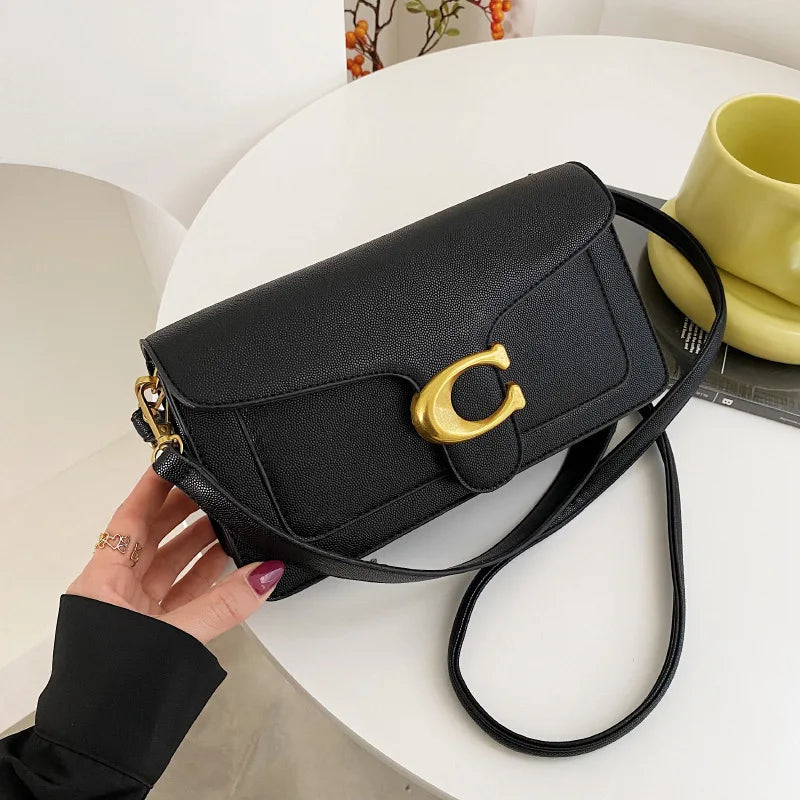 2025 new trend classic Chinese handbag, high-end shoulder bag, fashionable women's crossbody bag, light luxury, minimalist