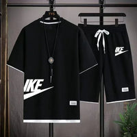 Fashionable casual trend men's sport suit short-sleeved T-shirt and outdoor summer sport shorts two-piece 2025 new size S-3XL