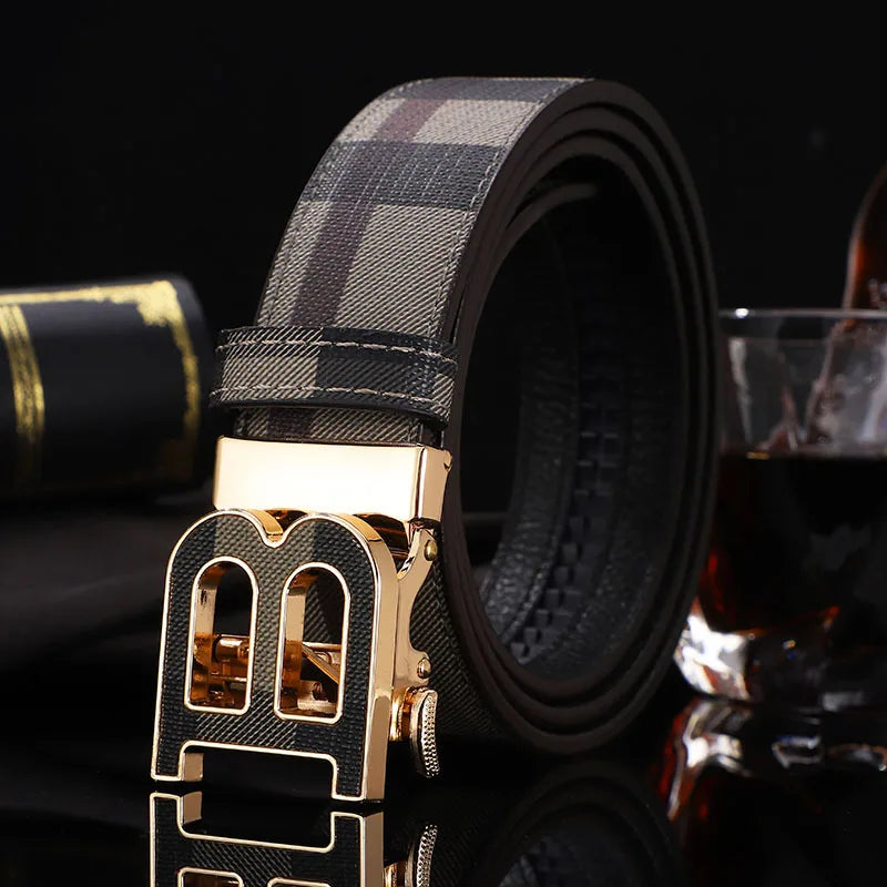 High Quality Wide 3.4cm Men Belt Genuine Leather Canvas Luxury Strap Male Belts For men jeans New Fashion Classice Buckle belt
