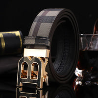 High Quality Wide 3.4cm Men Belt Genuine Leather Canvas Luxury Strap Male Belts For men jeans New Fashion Classice Buckle belt