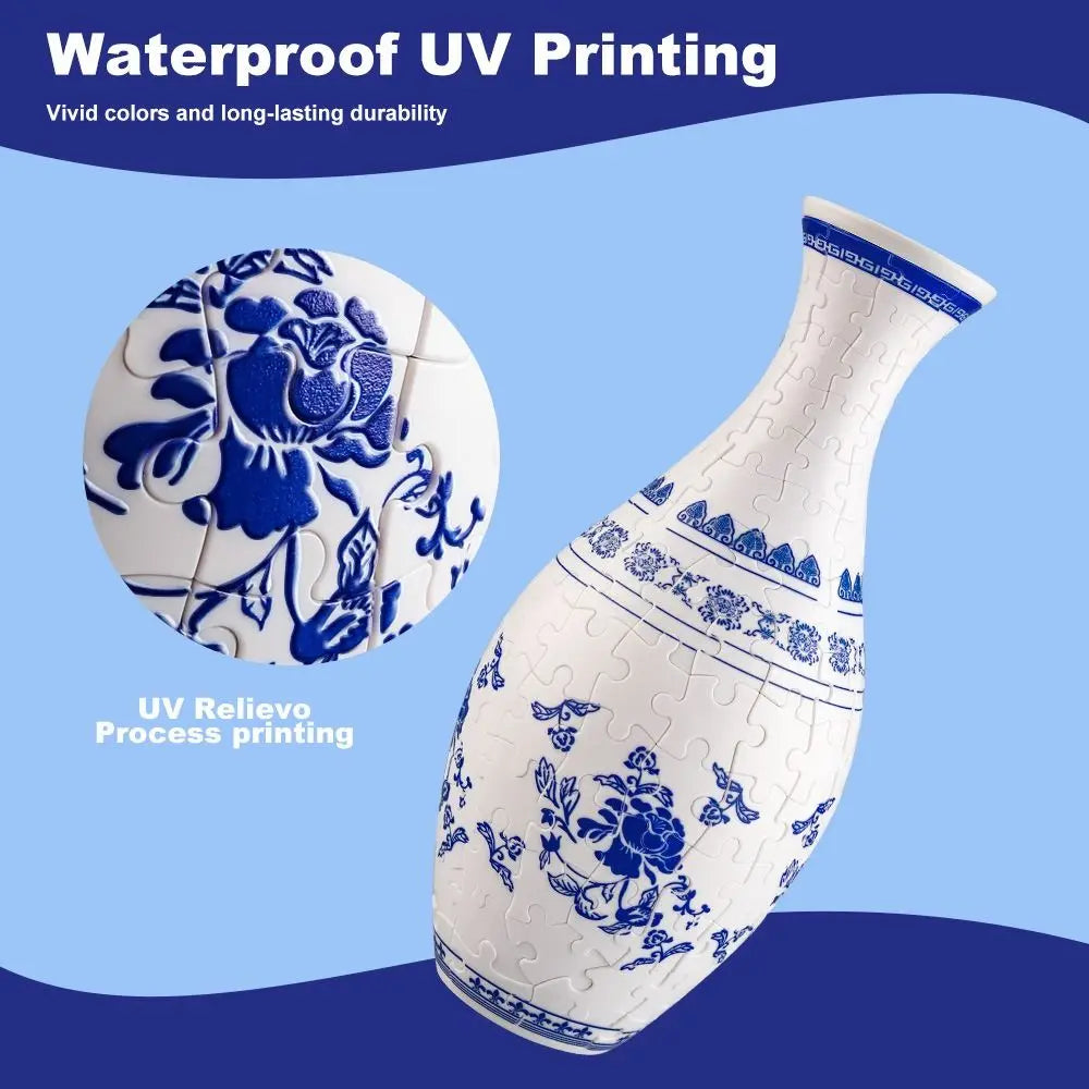 160 Curved Plastic Puzzle 3D Puzzlef Flower Vase Flower Arrangements 160 Pieces 3D Art Puzzle Vase Housewarming Gift DIY Arts