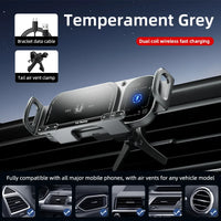 Dual Coil Foldable Phone Holder Car 15W Wireless Charger Car Phone Mount Fast Charging For Samsung iPhone Xiaomi Z Fold