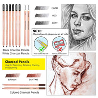 Kalour PDAS Charcoal Sketching Art Set Wood Rod Non-toxic Highlight Drawing Painting Tools Artists Kids High Quality Kit desenho