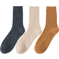 3 Pair Winter Thick Warm Men's Wool Socks High Quality Harajuku Retro Merino Wool Casual Socks Large Size Long Socks