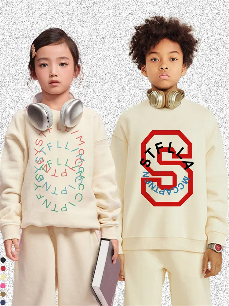 Fashion Baby Boys Sweatshirt Top Autumn Winter Kids Clothes Long sleeves Graffiti Letter Print Child Hoodie Little Girl Pullover