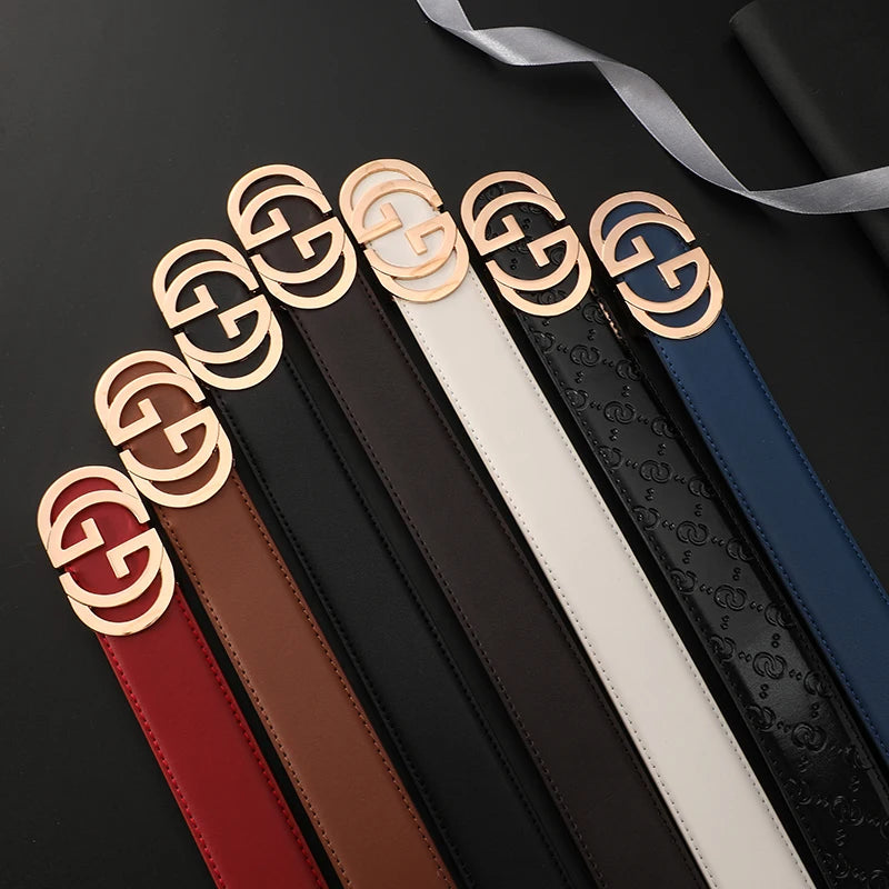 High Quality Designers Business Mens belt Luxury Brand Famous Male brand Belt Buckle Canvas Genuine Leather Belt for men ieans