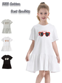 Baby Girls Summer Dress Fashion Vacation Casual Wear Kids Skirt Cotton Short sleeve Party Children Princess Dress Soft Comfort