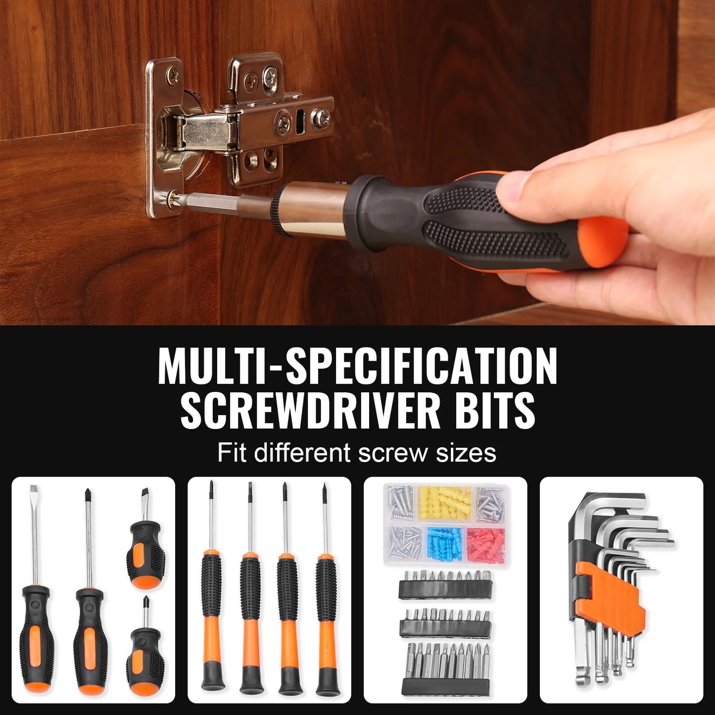 VEVOR Tool Kit Home Repairing Tool Kit with Portable Tool Storage Case for Home Maintenance DIY Projects and Automotive Repair